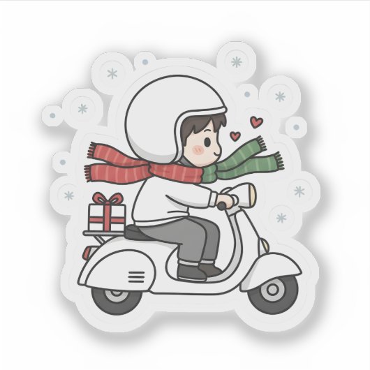 Cute Couple Scooter Trip | Romantic Travel Love シール (正面)