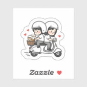 Cute Couple Scooter Trip | Romantic Travel Love シール (シート)