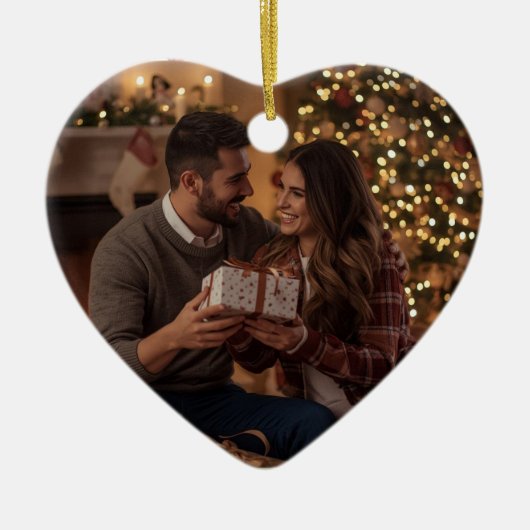 Cute Couples First Christmas Ornament | Custom セラミックオーナメント (正面)
