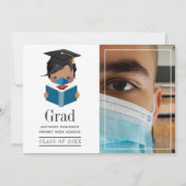 Cute Covid-19 Boy卒業写真 案内状 (正面)