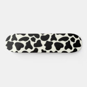 Cute Cow Animal Print Pattern Aesthetic Black  スケートボード (横)