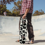 Cute Cow Animal Print Pattern Aesthetic Black  スケートボード<br><div class="desc">Cute Cow Animal Print Pattern Aesthetic Black and White Skateboard</div>