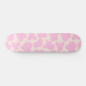 Cute Cow Animal Print Pattern Aesthetic Pink  スケートボード (横)