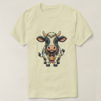 Cute Cow Cartoon Illustration – Adorable Farm Anim Tシャツ