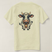 Cute Cow Cartoon Illustration – Adorable Farm Anim Tシャツ (デザイン裏面)