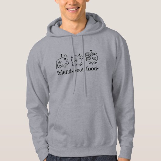 Cute Cow Chicken Pig Doodle Vegan Vegetarian パーカ (正面)