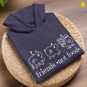 Cute Cow Chicken Pig Doodle Vegan Vegetarian パーカ