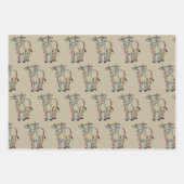 Cute Cow Christmas Lights Heifers Holiday Farm ラッピングペーパーシート (正面)