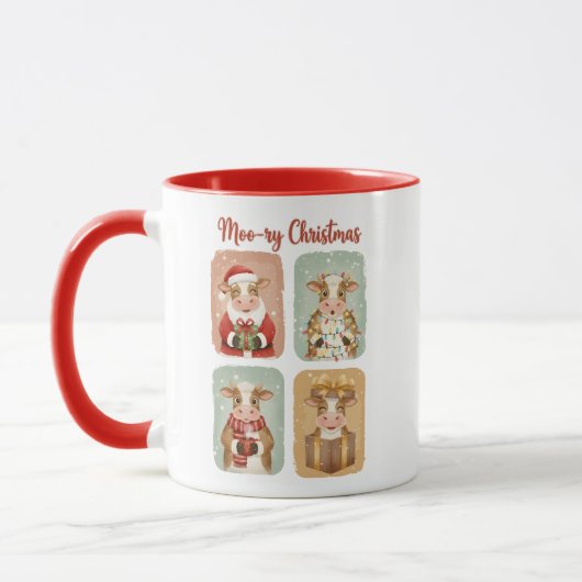 Cute Cow Christmas – Moo-ry Christmas マグカップ (左)