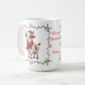 Cute Cow Christmas Mug コーヒーマグカップ (正面左)