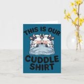 Cute Cow Couple This Is Our Cuddle  カード (黄色い花)