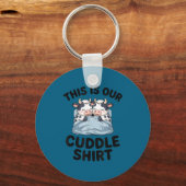 Cute Cow Couple This Is Our Cuddle  キーホルダー (正面)