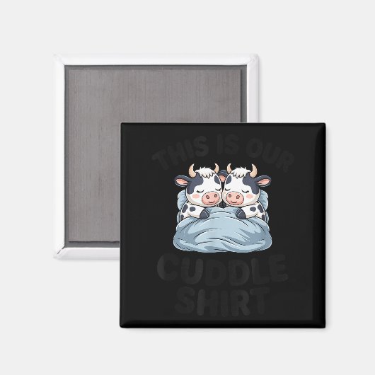 Cute Cow Couple This Is Our Cuddle マグネット (正面/裏面)