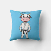 Cute cow in kung fu suit cartoon  クッション (裏面)