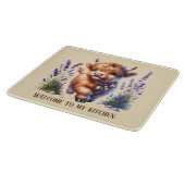 Cute cow lovers kitchen welcome カッティングボード (角)