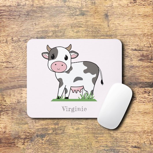 Cute Cow Pink Mouse Pad マウスパッド