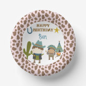 Cute Cow print Cowboy Birthday ペーパーボウル (正面)