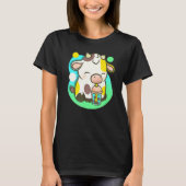 Cute Cow Tea Bubble Tea Cow Tシャツ (正面)