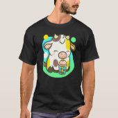 Cute Cow Tea Bubble Tea Cow Tシャツ (正面)