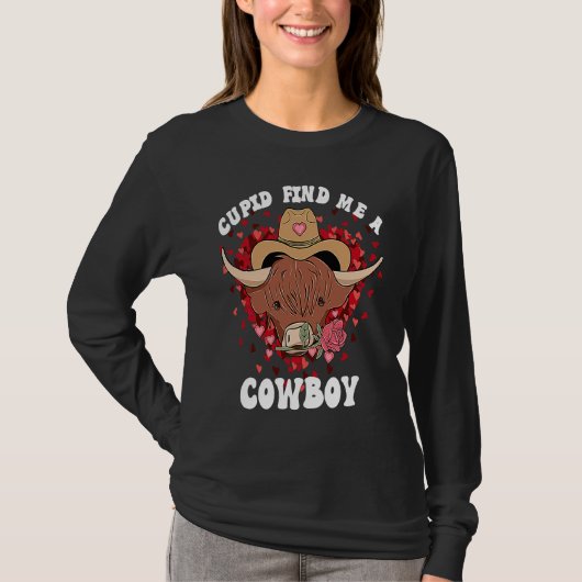 Cute Cow Valentines Day  For Women FarmHouse Cowgi Tシャツ (正面)