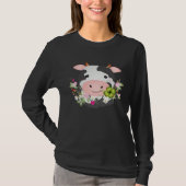 Cute cow with c leaf for farm fans  1 tシャツ (正面)