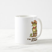 Cute Cowboy Frog Lollygaggin' Western Frog Humor コーヒーマグカップ (正面右)