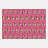 Cute Cowgirl Face Photo Custom Kids Birthday ラッピングペーパーシート (正面2)