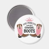 Cute Cowgirl Princess Cowboy Boots Horse Western マグネット (正面/裏面)