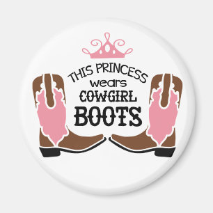 Cute Cowgirl Princess Cowboy Boots Horse Western マグネット