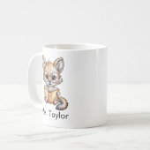 Cute Coyote Reading Book Custom コーヒーマグカップ (正面左)