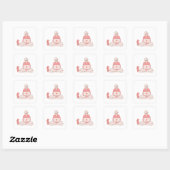 Cute Cozy Aesthetic Girl Sticker スクエアシール (シート)