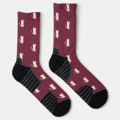 Cute Cozy Cat Burgundy ソックス (右)