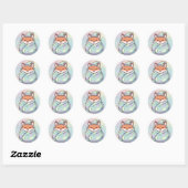 Cute Cozy Fox Stickers ラウンドシール (シート)