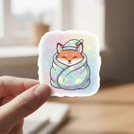 Cute Cozy Fox Stickers  ラウンドシール