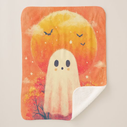 Cute Cozy Halloween Blanket シェルパブランケット (正面)