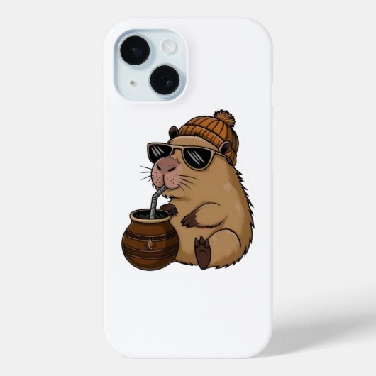 Cute Cozy Hamster Drinking Mate – Funny Aesthetic  Case-Mate iPhoneケース (裏面)