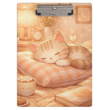 Cute Cozy Sleeping Cat Clipboard