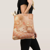Cute Cozy Sleeping Cat Tote Bag トートバッグ (クローズアップ)