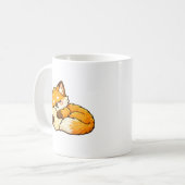 Cute Cozy Sleeping Fox コーヒーマグカップ (正面左)