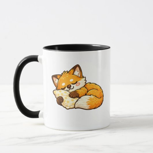 Cute Cozy Sleeping Fox マグカップ (左)