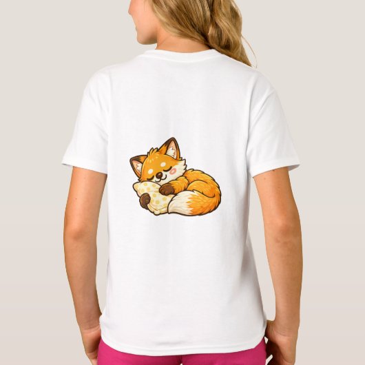 Cute Cozy Sleeping Fox Tシャツ (裏面)
