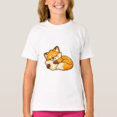 Cute Cozy Sleeping Fox Tシャツ (正面)