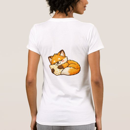 Cute Cozy Sleeping Fox Tシャツ (裏面)