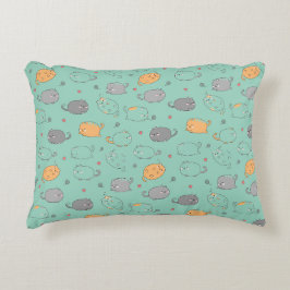 Cute & Cozy Sleepy Cat Dreams Pattern アクセントクッション