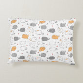 Cute & Cozy Sleepy Cat Dreams Pattern アクセントクッション (裏面)