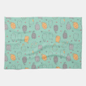 Cute & Cozy Sleepy Cat Dreams Pattern キッチンタオル (横)