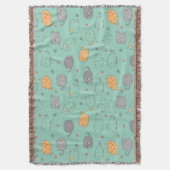 Cute & Cozy Sleepy Cat Dreams Pattern スローブランケット (正面縦)