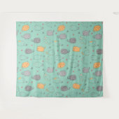 Cute & Cozy Sleepy Cat Dreams Pattern タペストリー (正面(横))