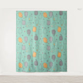 Cute & Cozy Sleepy Cat Dreams Pattern タペストリー (正面)