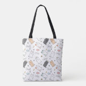 Cute & Cozy Sleepy Cat Dreams Pattern トートバッグ (裏面)